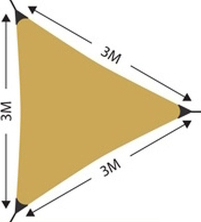 Çadër dielli ProGarden Sunshade Sail Triangle, 3x3x3m, me mbrojtje nga dielli UV 50+, ngjyrë e verdhë orcha