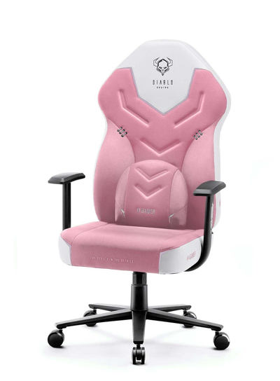 Karrige gaming Diablo Chairs X-Gamer Marshmallow, për lojëra, madhësi normale, e bardhë me rozë