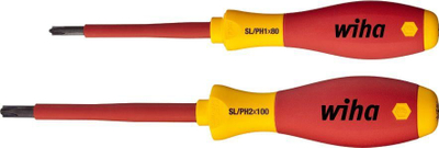 Set kaçavidash Wiha SoftFinish electric PlusMinus Phillips, 2 copë, i izolum 1000V