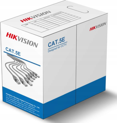 Kabllo rrjeti Hikvision DS-PL-5E, UTP Cat 5e, 305m, gri