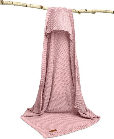 Ќебенце со капаче Sensillo Hooded Swaddle, 100% бамбус, 90x85cm, розова