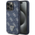 Guaskë telefoni Guess 4G Triangle Metal Logo për iPhone 15 Pro 6.1", lëkurë eko, blu