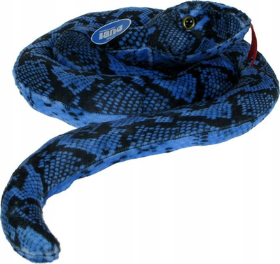 Lodër pelushi Dubi Coiled Snake 30962, gjarpër 150 cm, blu me motive të zeza
