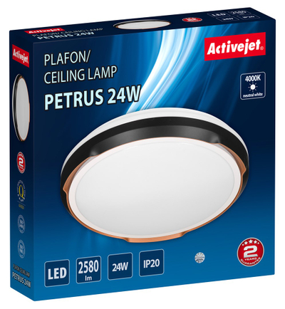 Llambë tavani Activejet AJE-PETRUS, LED 24W, 2580 lm, e bardhë