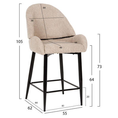 Stol mesatar 55x62x105Hcm (HM8586.02), zezë