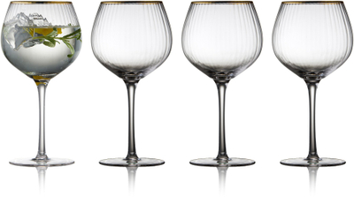 Set gota gin Lyngby Glas Palermo, 570ml, 4 copë, transparent me brez të artë