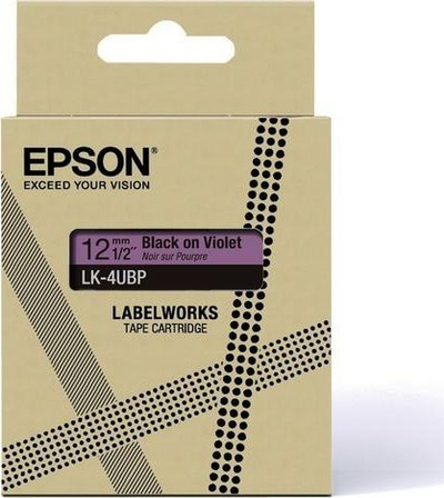 Kasetë etiketash Epson LK-4UBP, 1.2 cm, e zezë me vjollcë