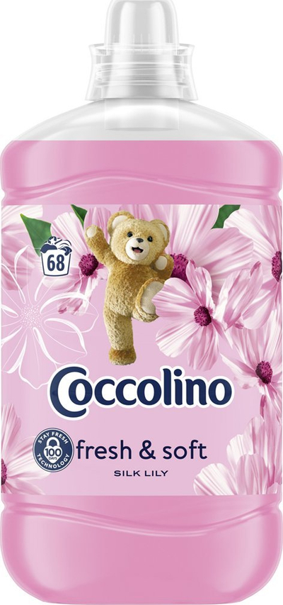 Омекнувач за алишта Coccolino Silk Lily Fresh and Soft, 1.7L, 68 перења