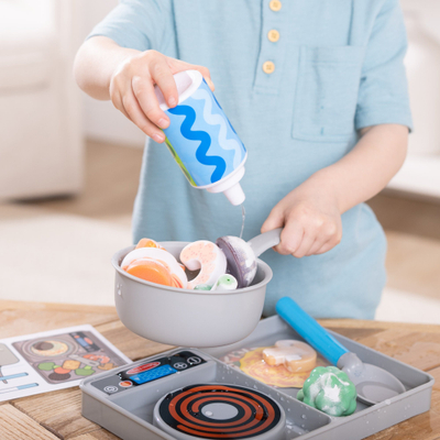 Set role-play druri Melissa & Doug Simmer and Stir Stove-Top, për fëmijë 3+, shumëngjyrësh