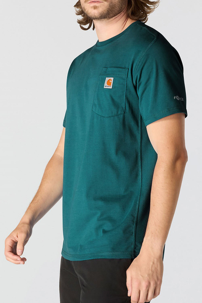 Bluzë burra Carhartt Force Relaxed, pambuk, madhësia S, jeshile Transformative Teal