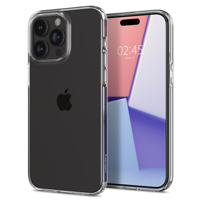Mbështjellës për iPhone 15 Pro Spigen Liquid Crystal, transparent