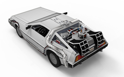Puzzle 3D Revell Time Machine Back to the Future, 157 pjesë, 34cm, gri argjendi