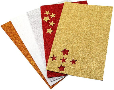 Ngjitësa shkumëze me shkëlqim Stars, 795 copa, forma yjesh, shumëngjyrësh