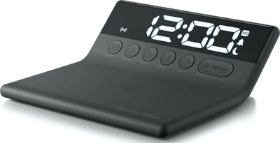 Будилник Muse M168WI, безжично полнење 5W, ЛЕД екран, црна
