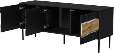 Kabinet TV Cama Meble Fellini 3D, 143.5x40x61.5 cm, me LED, i zi