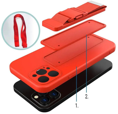 Këllëf telefoni Rope Case për Samsung Galaxy A72 4G, xhel TPU, me rrip, transparent