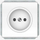 Prizë muri Socket RP16-001-02 V, e brendshme, standarde, e bardhë