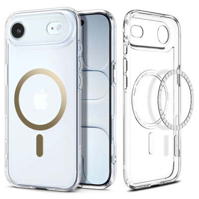 Kapak telefoni Spigen Ultra Hybrid MagSafe, për iPhone 17 Air 17 Pro, transparent, gold