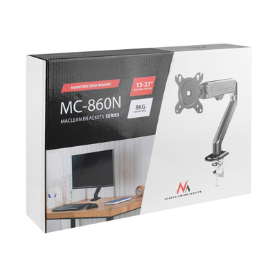 Mbajtëse tavoline për monitor Maclean MC-860N, 13"-27", deri 8 kg, e zezë