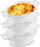 Set pjatancash ovale për pjekje, 3 copë, 120 ml, porcelan i bardhë