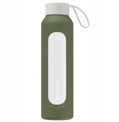 Shishe uji WESSPER B1 Borosilicate, 500 ml, me mbështjellës Olive Case, jeshile