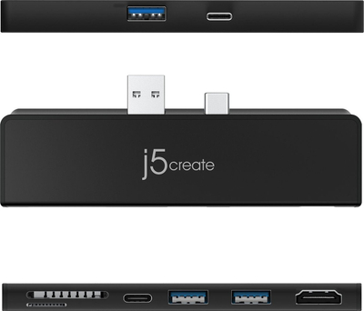 Dok lidhës J5create JCD324B N Ultradrive, 7 me 1, HDMI 4K, i zi