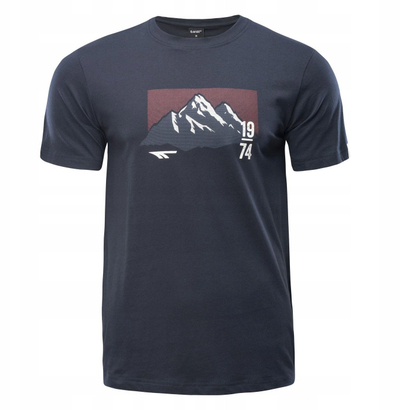 Bluzë Hi-Tec Rawal M, pambuk 100%, navy blue