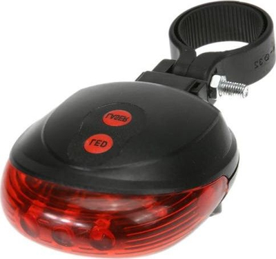 Dritë e pasme biçiklete pa markë, 5 LED, lazer, 7 mënyra