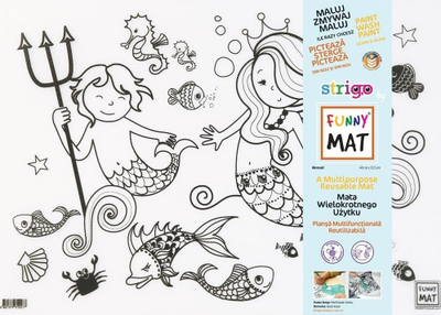 Dyshek ngjyrosës FunnyMat Mermaid, silikon, 48 x 33.5 cm, i bardhë