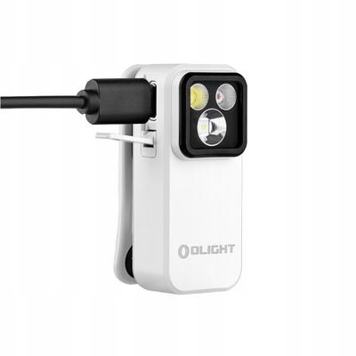 Dritë portative Olight Oclip Pro, kapëse me magnet, karikim USB C, e bardhë