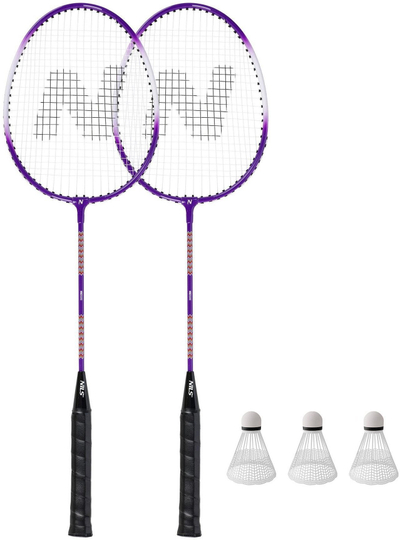 Set badminton Nils NRZ2053, 2 raketa, 3 flutura, me çantë