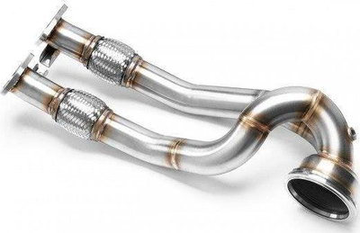 Downpipe RM Motors për Audi RSQ3 2.5 TFSI 2014+, çelik inoks, diametër 63.5mm