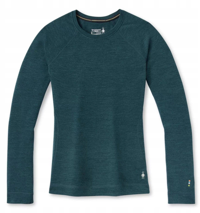 Bluzë e brendshme Smartwool Classic Thermal Merino Crew për goca, 100% lesh Merino, me mëngë të gjata, blu Twilight Heather