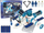 Lodër hapësinore Leantoys Space Station Mission X, set 17 copë, me astronautë, shumëngjyrëshe