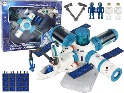 Lodër hapësinore Leantoys Space Station Mission X, set 17 copë, me astronautë, shumëngjyrëshe
