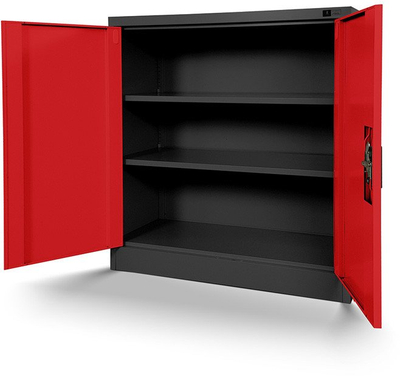 Dollap metalik Office Cabinet Beata, për dokumente, anthracite me të kuqe