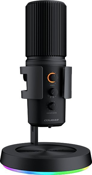 Mикрофон студиски Cougar Screamer X 3H500MK3B.0001, USB, со повеќе начини на снимање, црн