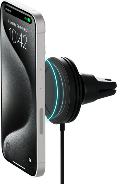 Mbajtëse makine me karikim wireless Iottie Velox Qi2, 15W, MagSafe, e zezë