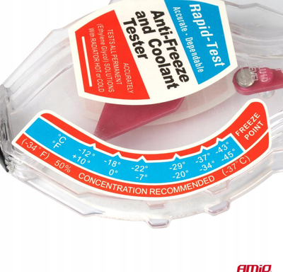 Tester ftohësi AMIO 04276, matje pikë ngrirjeje, dorëmbajtës, transparent
