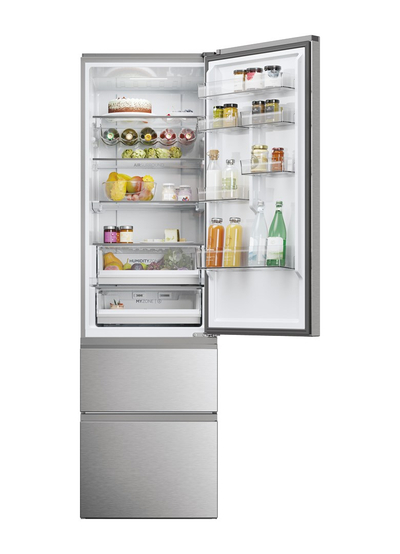 Frigorifer kombi Haier HTW5620DNMG, 414L, No Frost, inox