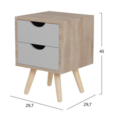 Komodinë anësore Dinkl 29,7×29,7×45 Hcm (HM2472.05), gri