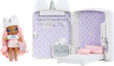 Set loje L.O.L. Na Na Na Surprise 3 në 1 Unicorn Mini Backpack, kukull 10 cm, çantë shpine unikorni, e bardhë