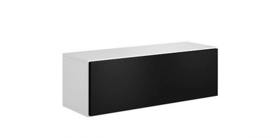 Dollap dhome dite Bed Shelf RO1 BI/BI/CZ, 112 x 39 x 37 cm, i bardhë e zi mat