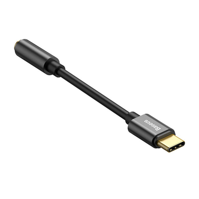 Adapter audio Baseus L54, USB C në 3.5mm, i zi
