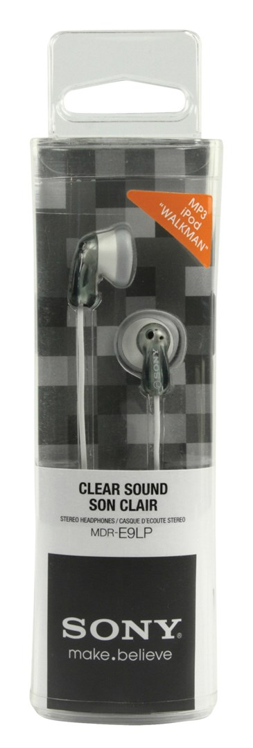 Kufje në vesh Sony MDR-E9LP, 3.5mm, me tel, gri e bardhë