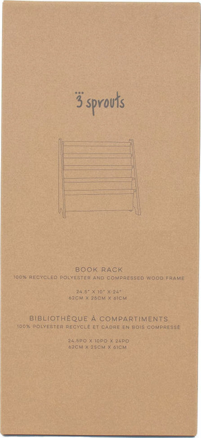 Рафт за книги за деца 3 Sprouts Recycled Book Rack, 62cm, рециклиран полиестер, крем терацо