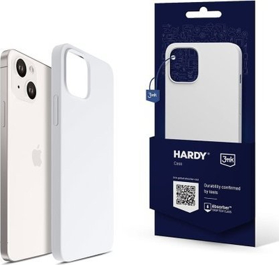 Mbulesë telefoni 3MK Silicone MagCase për Apple iPhone 15, MagSafe, ngjyrë silver white
