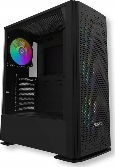 Kasa kompjutri Gacrux Midi Tower, xham i temperum, RGB, e zezë