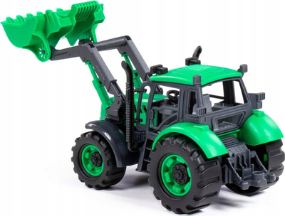 Lodër traktor Polesie Progress 91796, me lopatë ngarkuese, për kalamaj 3+, i gjelbër