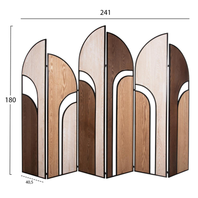 Paravan ndarë me 6 fletë Crypt 241x1,5x180Hcm (HM4221), zezë